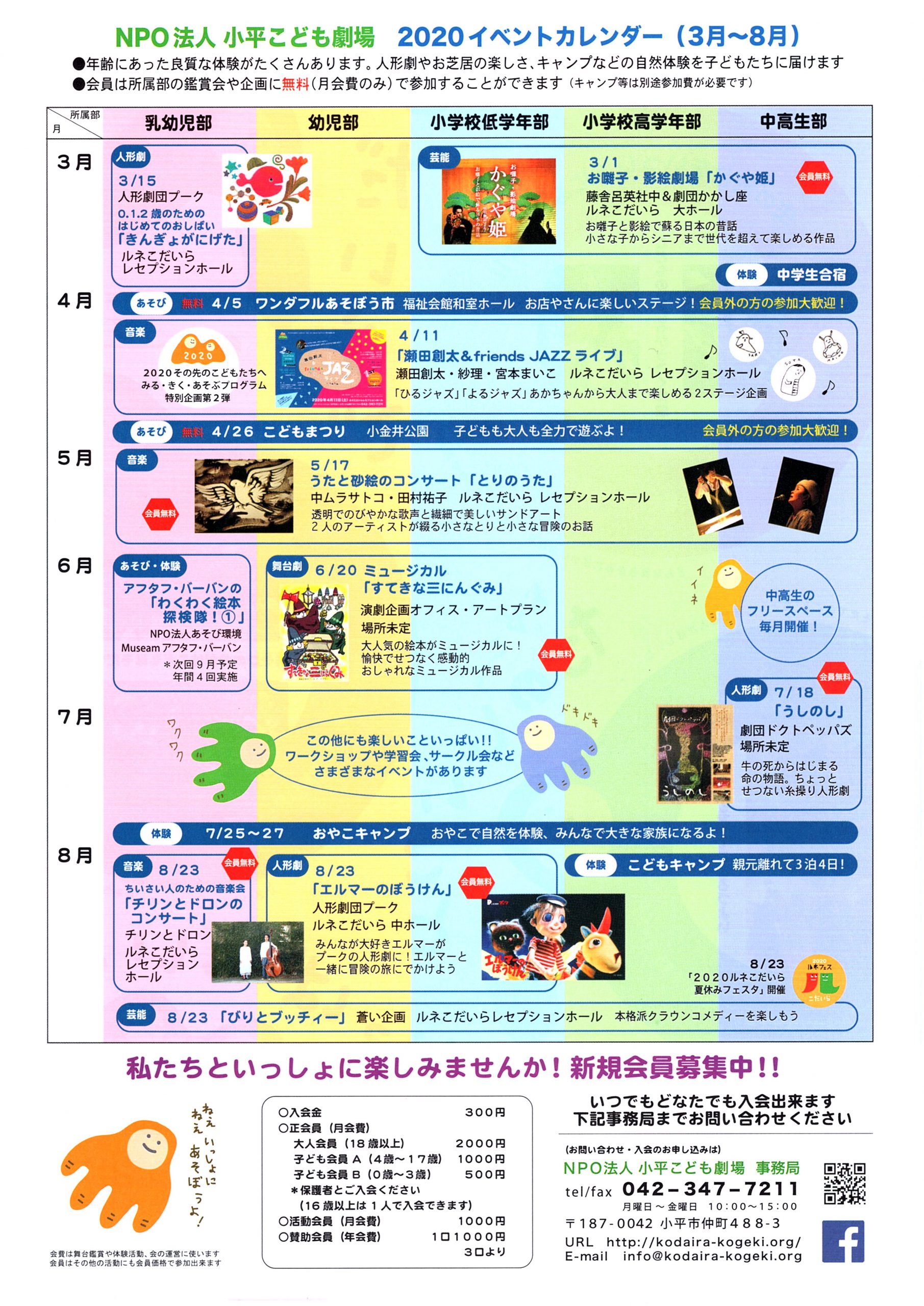 2020春~夏の予定です